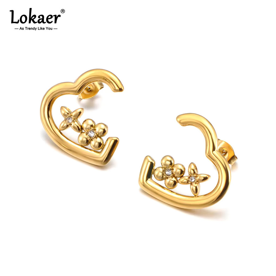 Lokaer Ohrring, Edelstahl, Gold, Zirkonia, Damen - Bild 2
