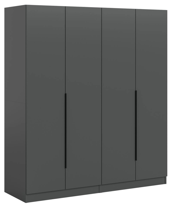 4-türiger Kleiderschrank Swan in Grau mit mattem Finish, B/H: 160 x 181 cm - Bild 3