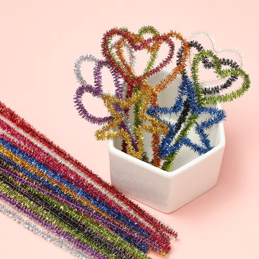 YouYoungDifferent Glitzer-Chenille-Stiele, Pfeifenreiniger, 100-teiliges Set - Bild 5