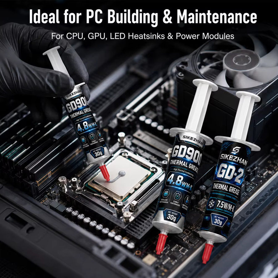 SIKEZHAN GD900 GD-2 Wärmeleitpaste Silikonfett für CPU GPU LED Kühlkörper, 2 Stück à 30g - Bild 2
