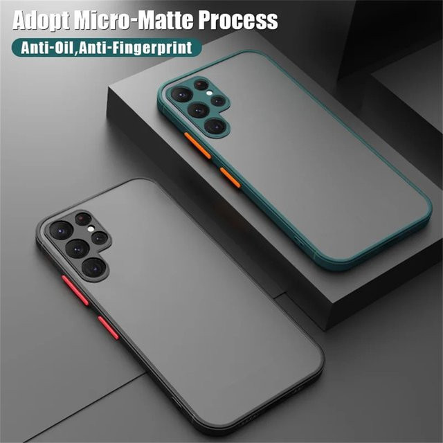Stoßfeste matte Handyhülle Funda für Samsung Galaxy S24 S25 Ultra S23 S22 S21 S20 FE Note 20 Plus Ultra in Grün - Bild 1