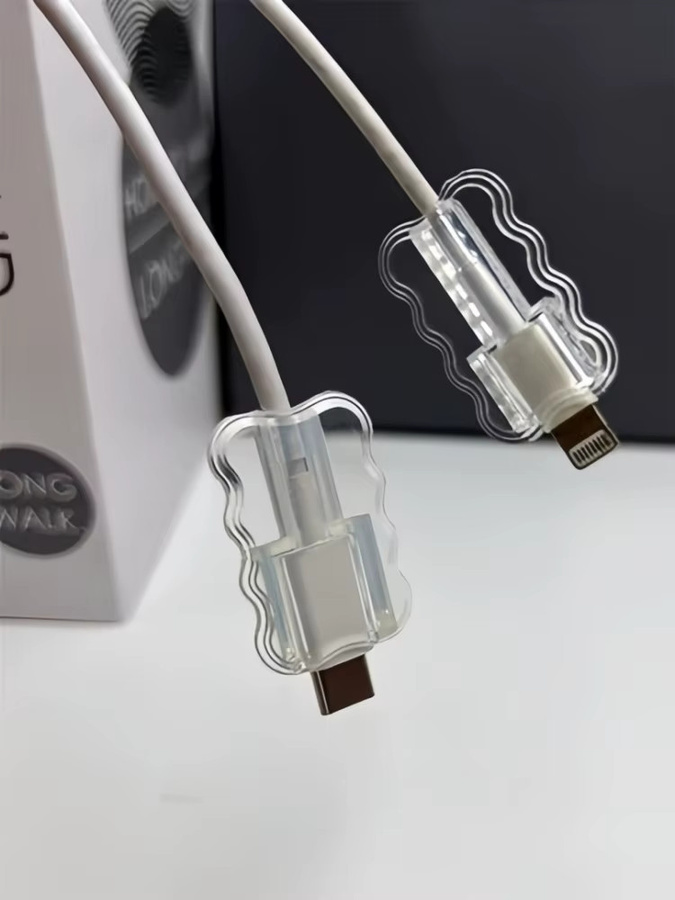 10er Set Kabel-Schutzhülsen transparent als Ladekopf-Abdeckung und Kabel-Organizer zum Schutz vor Kabelbruch - Bild 3