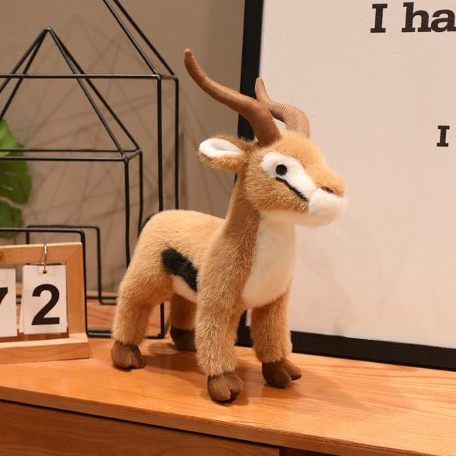 Yiran toy Wildgazelle Antilope Plüschtier, Tibetische Antilope Stoffpuppe, Braun - Bild 1