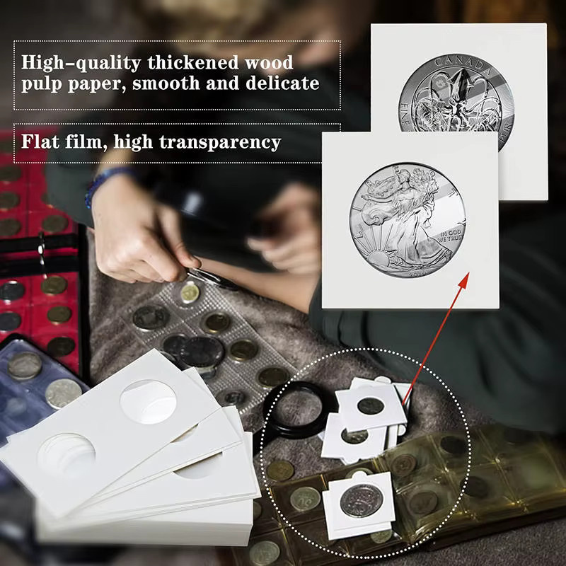 Professionelles Münzalbum aus Pappe für die Aufbewahrung deiner Münzsammlung und Stempelhalter als quadratisches Kartonetui - Bild 5