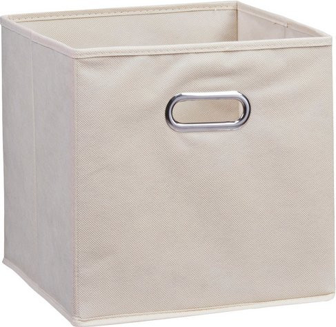 Zeller Aufbewahrungsbox mit Griffen aus Kunstfaser und Metall, beige, B/T/H: 32 x 32 x 32 cm - Bild 1