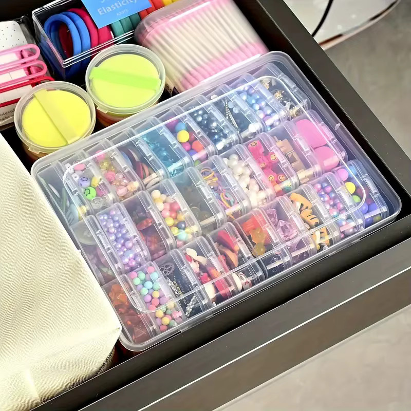 Beadia Multifunktionale Aufbewahrungsboxen aus Kunststoff, transparent mit Griffen, B/H/T: 22,5 x 12,5 x 30,0 cm - Bild 5