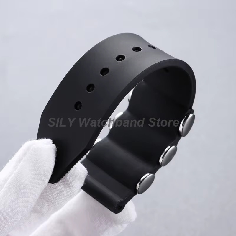asukaband Uhrenarmband Silikon, Schwarz, Unisex, 20/22/24/26 mm - Bild 4