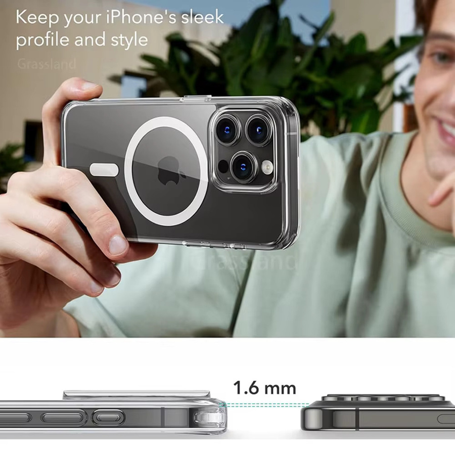 KaiYingF Magnetische MagSafe Schutzhülle für iPhone 11 bis 16 Pro Max, Transparente Kabellose Ladung Rückseite Hülle - Bild 5