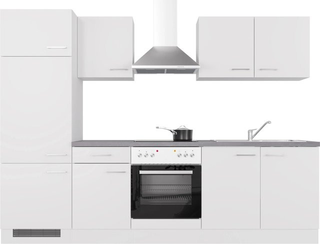 Flex-Well Küchenzeile Modern in Weiß und Grau, B/H/T: 270 x 200 x 60 cm - Bild 2