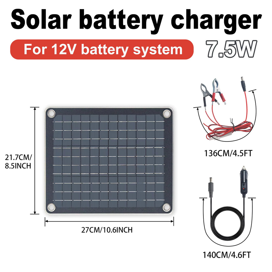 LEAORLD 7,5W 12V MPPT Solar-Batterieladegerät in Schwarz zur Wartung und Erhaltung von Solarpanels - Bild 6