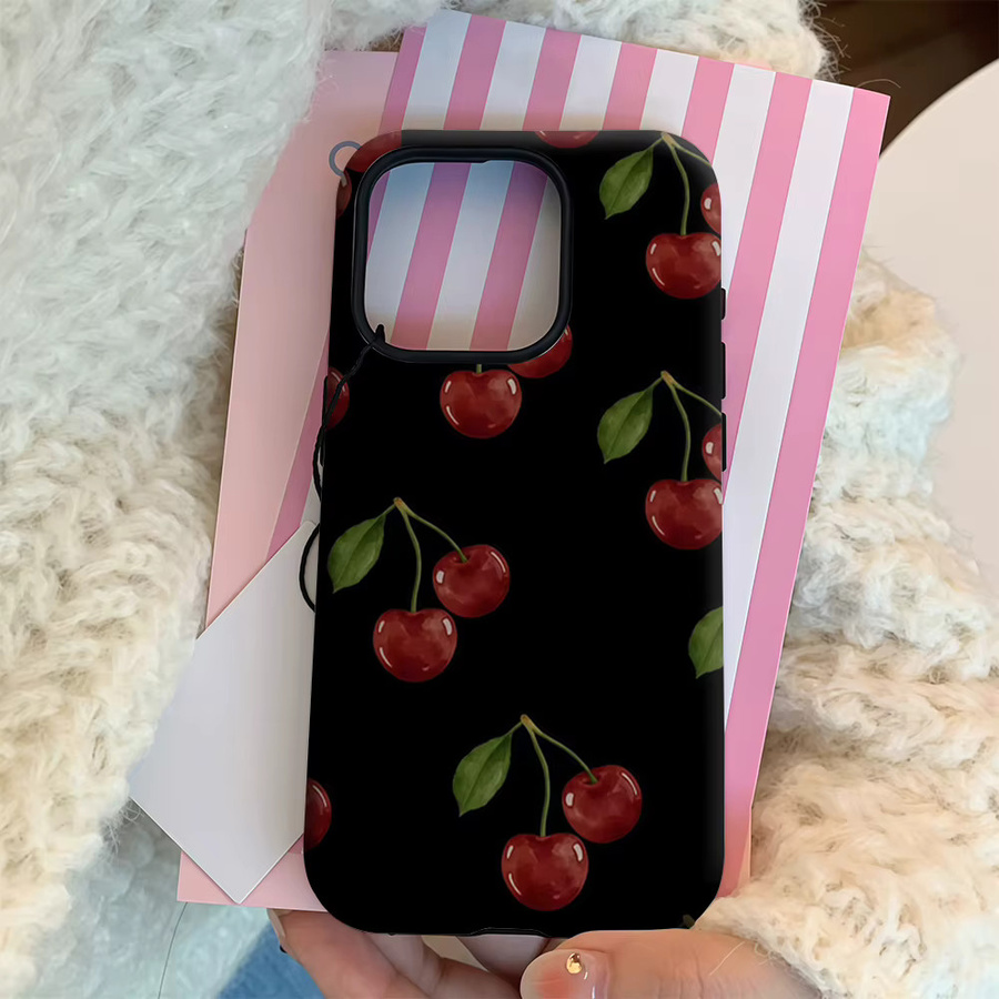 Potdemiel Handyhülle mit doppelschichtiger Rückseite für iPhone 17 16 15 14 13 12 11 Pro Max Plus in Dark Cherry - Bild 4