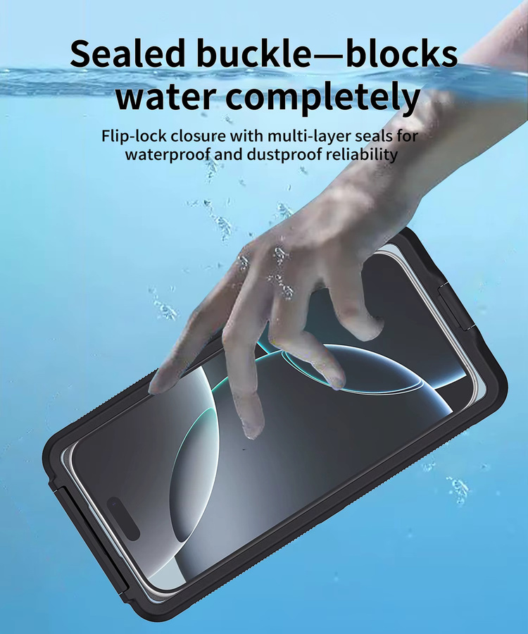 Shellbox Wasserdichte Handyhülle in Schwarz für bis zu 6,9 Zoll mit Touchscreen-Funktion und Staubschutz - Bild 5