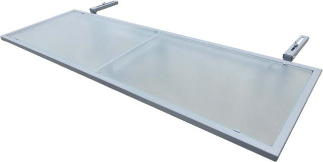 Merxx Balkonhängetisch aus Sicherheitsglas in Silber, B/T/H: 120 x 40 x 73,5 cm - Bild 1