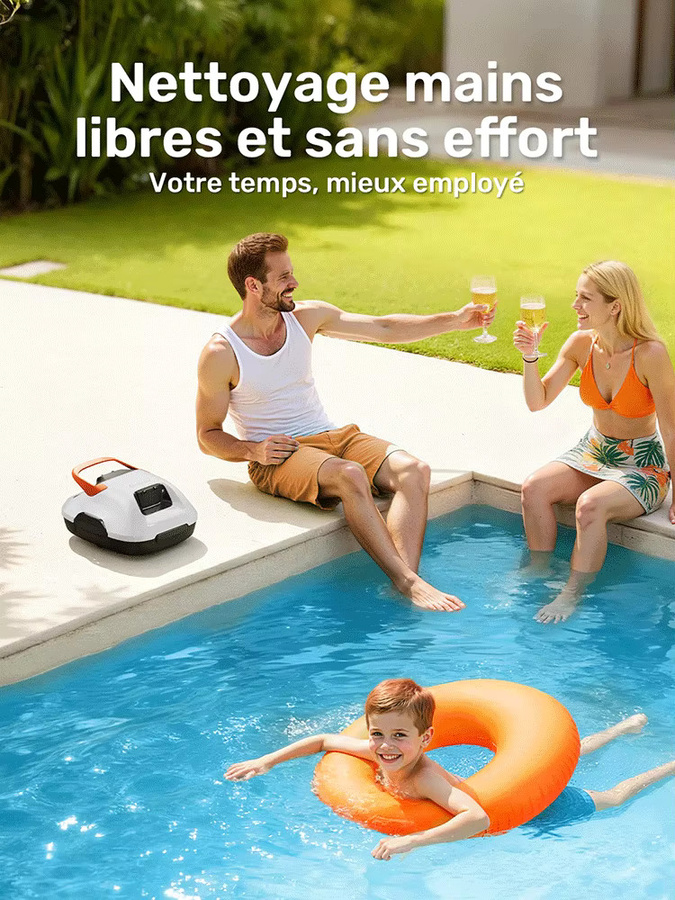 GOSVOR Kabelloser Roboter-Poolreiniger für Aufstellpools in Weiß mit Akkubetrieb und automatischer Rückkehrfunktion - Bild 8