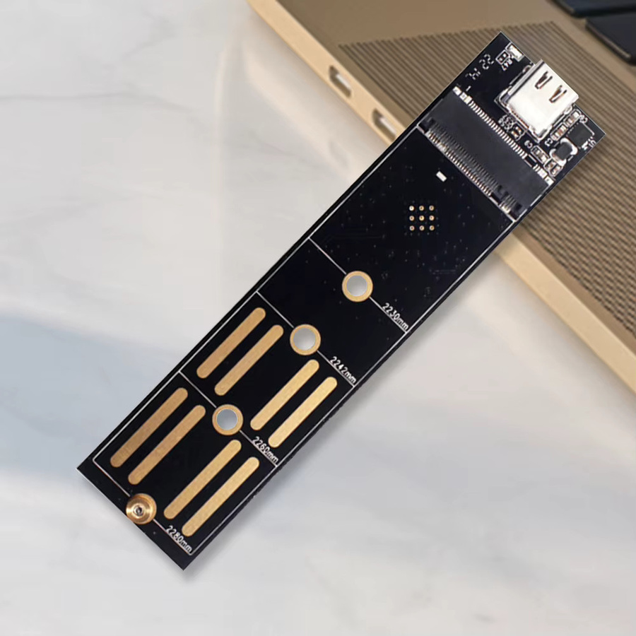 LAIMANEI M.2 SSD zu USB 3.1 Typ C Konverter-Adapter für SATA und NVME, 10Gbps, NGFF B+M Key für 2230 2240 2260 2280, Schwarz - Bild 3