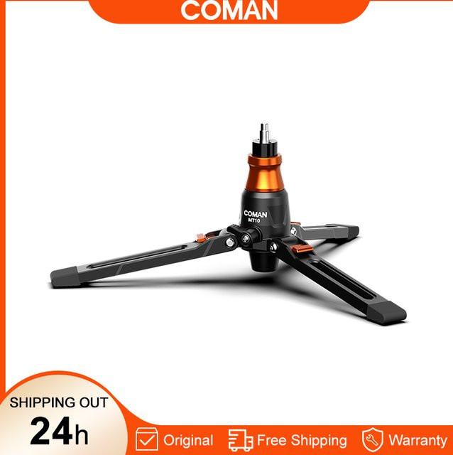 COMAN MT10 Stativständer aus Aluminiumlegierung mit 3/8-Zoll-Schraube in Schwarz für DSLR-Kameras und Desktop-Fotografie - Bild 1