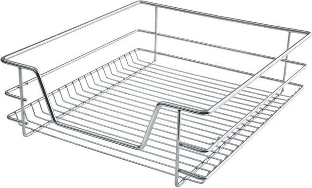 Tectake Teleskopschublade verchromt in Grau mit Vollauszug B/T/H: 44 x 47 x 14 cm - Bild 1