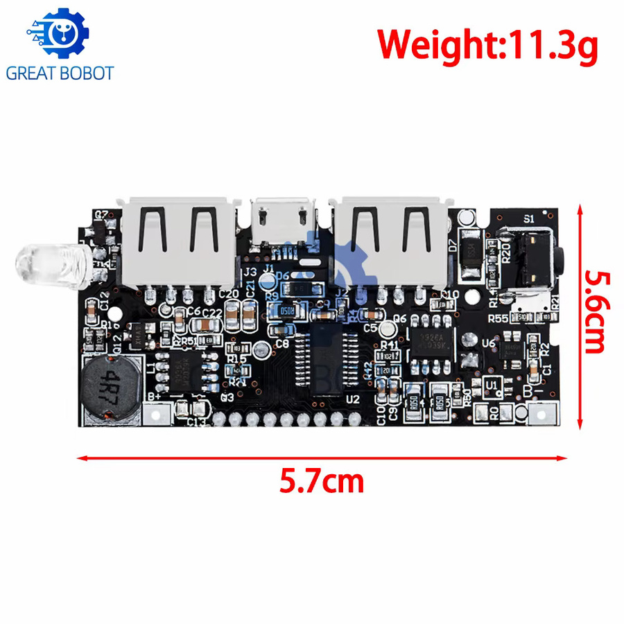 BS Dual USB Mobile Power Bank mit 5V 1A und 2,1A Ausgängen, Schwarz - Bild 2