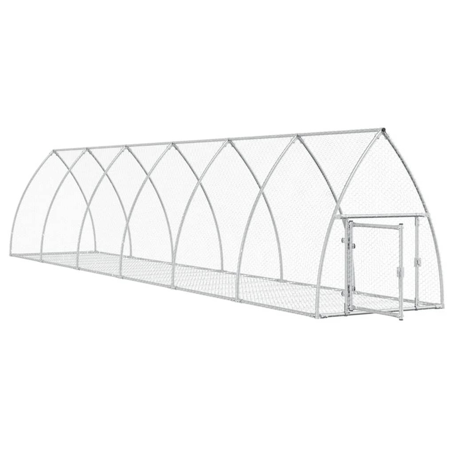 Vidaxl Kaninchenkäfig aus verzinktem Stahl in Silber, B/T/H: 60 x 105 x 120 cm - Bild 2