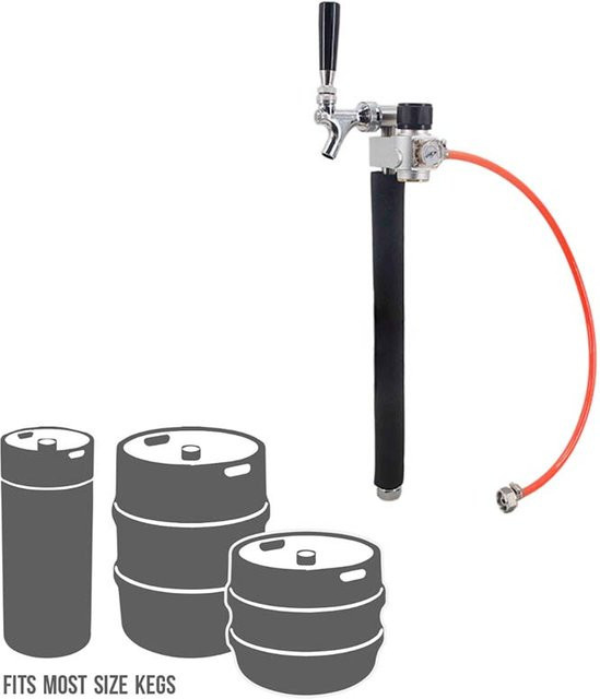 Shark Tragbares Bierfass-Dosierset mit CO2-Picknick-Gewindeschneidsystem für Gasflaschen in Silber - Bild 1