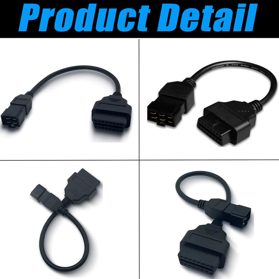 Hitachi OBD2 Diagnosekabel für Schwerlastmaschinen und Bagger der ZX/EX Serie, 4Pin und 6Pin Anschluss, Schwarz - Bild 3