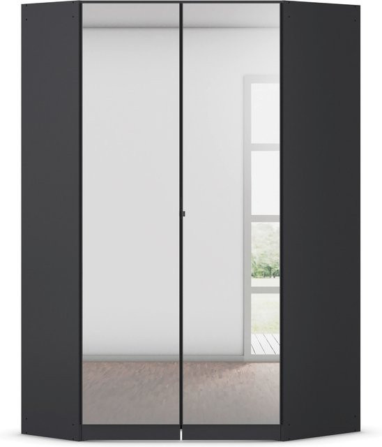 RAUCH BLUE Costa Eckschrank mit Drehtüren und Spiegel in Grau Metallic, B/T/H: 117 x 117 x 197 cm - Bild 1