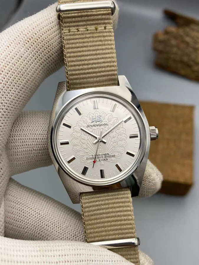 Shanghai Armbanduhr, Handaufzug, Edelstahl, 36 mm, Herren - Bild 6