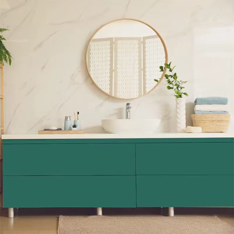 KALYNN Selbstklebende Vinyl Tapete in Schwarzgrün, Wasserdichte matte Wandgestaltung und Kontaktpapier für Wohnzimmer und Möbel - Bild 2