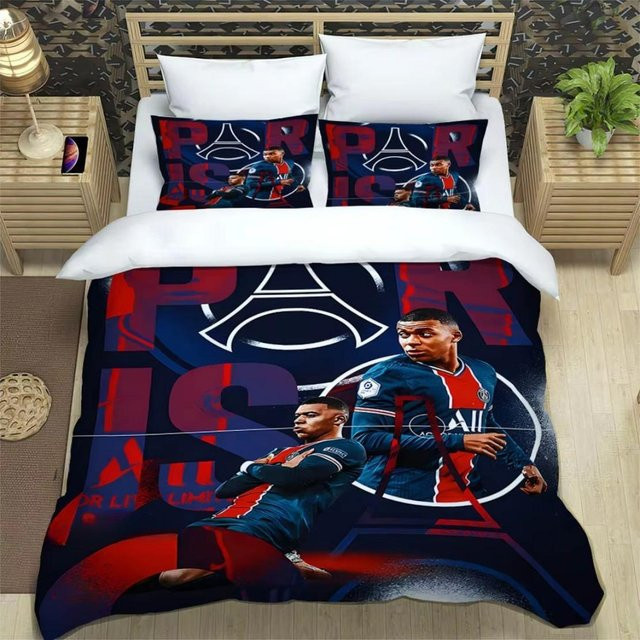 Gu Tao Bettwäsche-Set Kylian Mbappé mit 3D-Druck, Blau, B/H: 200 x 200 cm - Bild 1