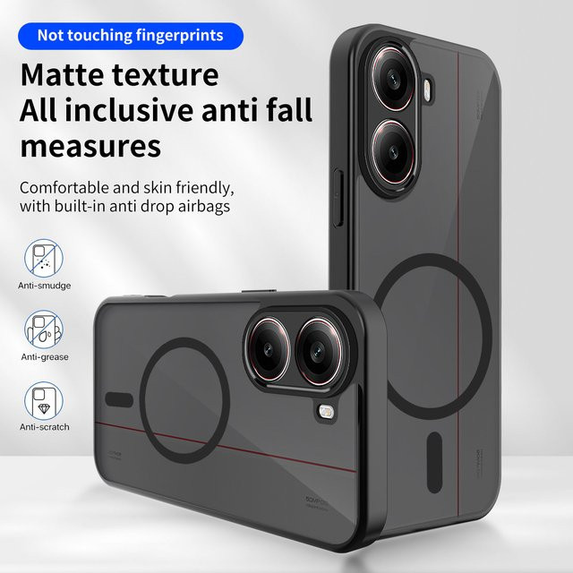Xiaomi Handyhülle für Redmi Turbo 5 Max 4 in Schwarz mit mattem TPU-Rahmen und stoßfester Hartplastik-Rückseite, kabelloses Laden möglich - Bild 1