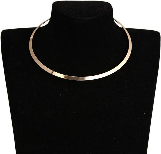 Choker Halskette Messing, Silber, Damen, Vintage - Bild 1