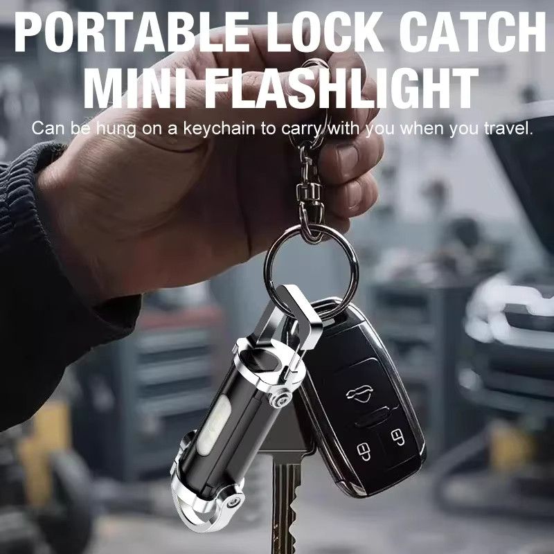 Heinast Tragbare Schlüsselbund Taschenlampe mit COB-Arbeitslicht und Haken, Wiederaufladbare Handheld-Taschenlampe für Camping und Wandern - Bild 4