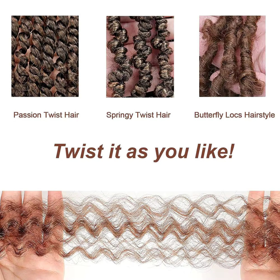 Refeeny Afro Twist Haarverlängerungen, Marley Twist Braids, 12 Zoll, Damen - Bild 3