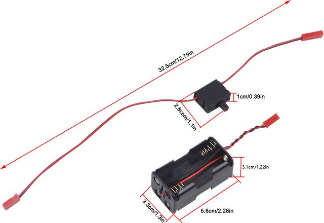 RcAidong 4-Zellen-AA-Batteriebehälter, JST-Stecker, Ein/Aus-Schalter, Zubehör - Bild 1