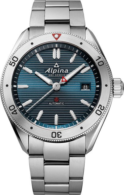 Alpina Automatik Herrenuhr, Edelstahl, Blau, 40 mm, 10 ATM - Bild 1