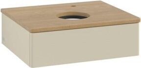 V&B Waschtischunterschrank Antao ohne Frontstruktur, Farbe Grau, Eiche Honig lackiert, B/T/H: 60 x 50 x 19 cm - Bild 1