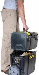 Stanley Mobile Workcenter Werkzeugbox aus Kunststoff in Schwarz und Gelb, B/T/H: 47,5 x 28,4 x 63 cm - Bild 2