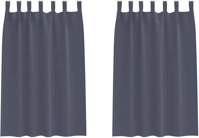 vidaXL Verdunkelungs-Vorhang aus Polyester in Anthrazit mit Ringen, thermoisolierend, Breite: 140 cm, Höhe: 240 cm - Bild 1