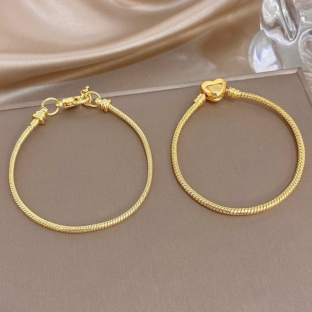 Greatera Armband Schlangenkette in Herzform, Edelstahl, Gold, Damen - Bild 1