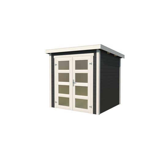 Lasita Holz-Gartenhaus Zambezi 1 Flachdach aus Fichtenholz in Carbongrau mit modernem Design B/H/T: 220 x 210,9 x 224,6 cm - Bild 3