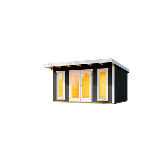 Holz-Gartenhaus Lasita Sicily mit Flachdach in Carbongrau, B/H/T: 430 x 228 x 440 cm - Bild 2