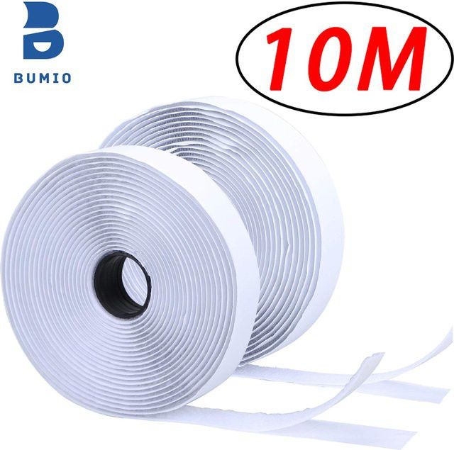 Selbstklebendes Klettband Homtale Haken- und Flauschband in Weiß, Breite: 2 cm - Bild 1
