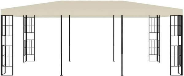 vidaXL Pavillon aus Stahl und Polyester in Creme/Beige mit B/T/H: 600 x 300 x 260 cm
