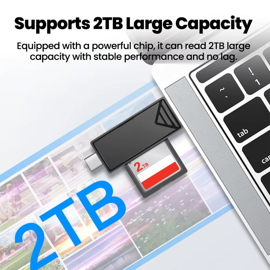 Elough USB-C Multifunktions-Kartenleser mit SD und TF Unterstützung, High Speed USB 3.0 Adapter für Laptop und Tablet, Schwarz - Bild 4