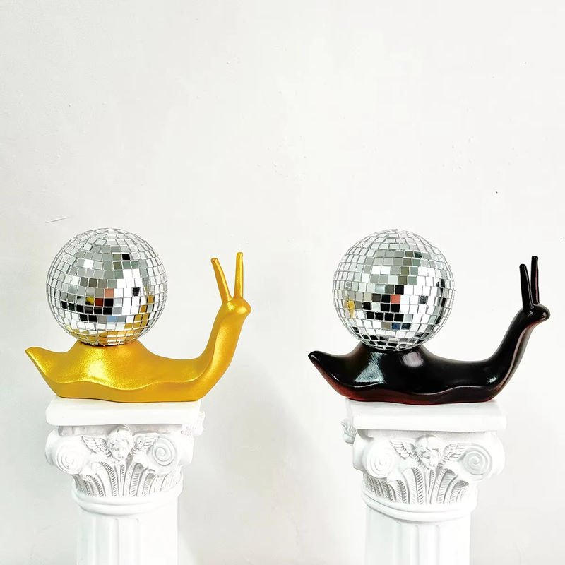 Retro Disco Schnecke Miniatur Figur aus Kunstharz in Mehrfarbig und Schwarz zur Tischdekoration - Bild 5