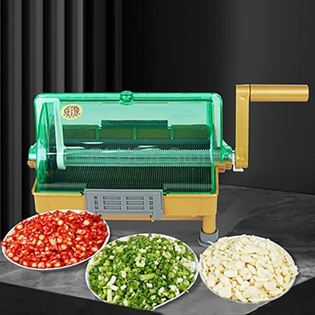 Manueller Lebensmittelzerkleinerer von Pludii in Grün für Chili, Zwiebeln und Knoblauch mit Handkurbel-Design - Bild 1