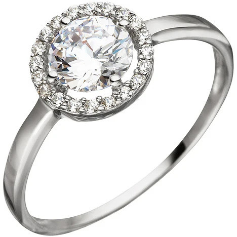 Colfem Ring 333 Weißgold, 21 Zirkonia, Damen - Bild 1