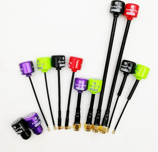 Creapart 5,8 GHz Lollipop 4 RHCP Antenne High Gain 2,8 dBi für FPV Racing Drohnen mit SMA, RP-SMA, MMCX und UFL Anschlüssen in Rot - Bild 1
