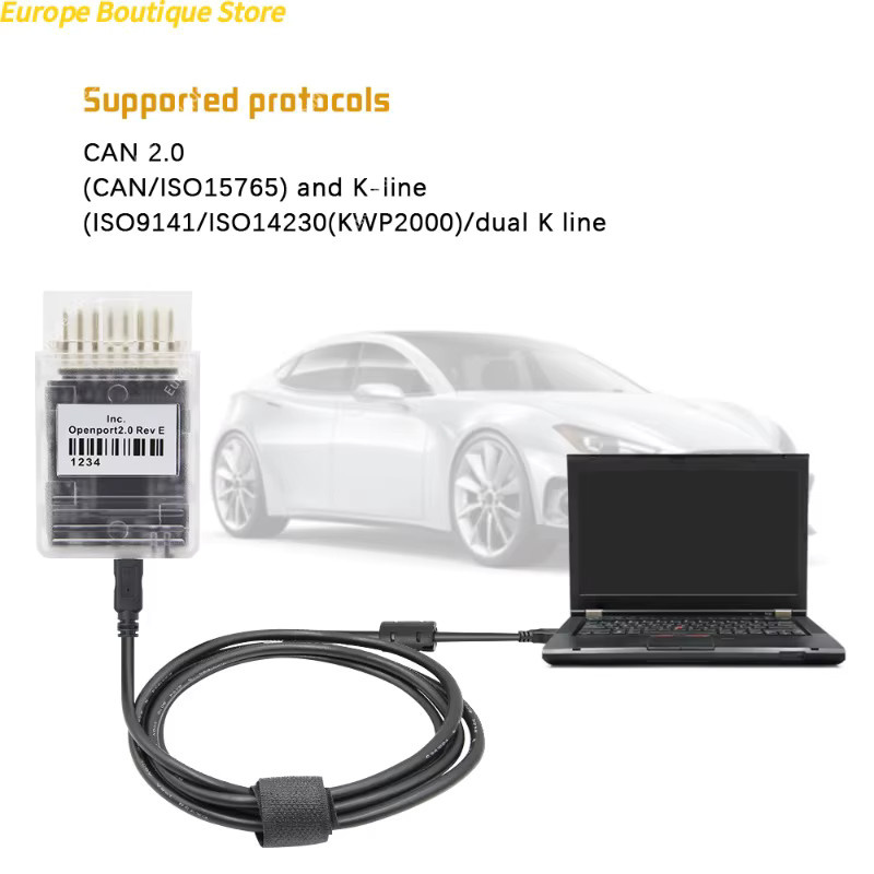 NUOYING Full Chip Openport 2.0 ECU Flash OBD2 Autodiagnosetool und J2534 Codescanner für Mercedes Benz in Schwarz - Bild 2