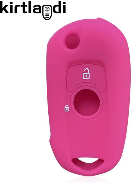 Silikon Schlüsselhülle für Opel Astra K und Corsa E 2-Knopf Schlüsselhalter mit Schlüsselanhänger in Hellrosa von Kirtlandi - Bild 1
